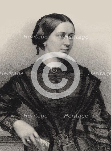 Portrait of Clara Schumann (1819-1896), 1860. Creator: Hanfstaengl, Franz (1804-1877).