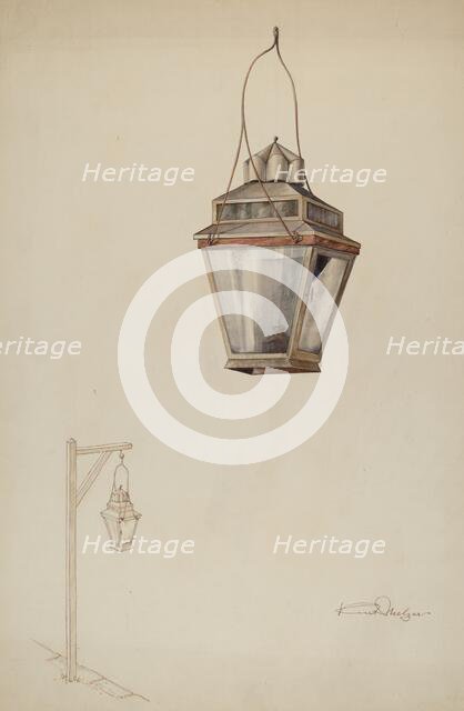 Sperm Oil Street Lamp, c. 1937. Creator: Kurt Melzer.