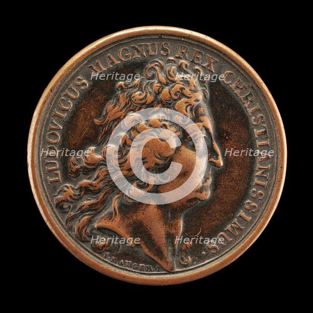 Louis XIV, 1638-1715, King of France 1643 [obverse], c. 1713. Creator: Jean Mauger.