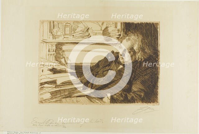 Ernest Renan, 1892. Creator: Anders Leonard Zorn.