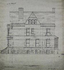 James S. Norton House, Chicago, Illinois, Side Elevation, 1884. Creator: Treat & Foltz.