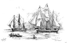 The Franklin Celebration: the Franklin Expedition - H.M.S "Erebus" and "Terror", 1895. Creator: Carl Hentschel.