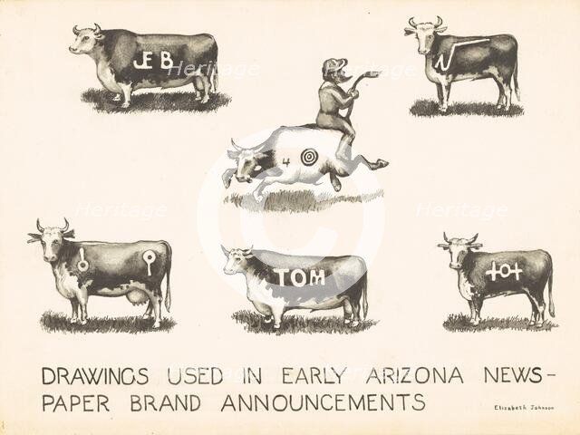 Newspaper Brand Announcements, c. 1942. Creator: Elizabeth Johnson.