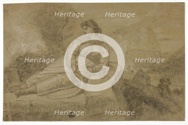 Reclining Reaper, n.d. Creator: Joshua Cristall.