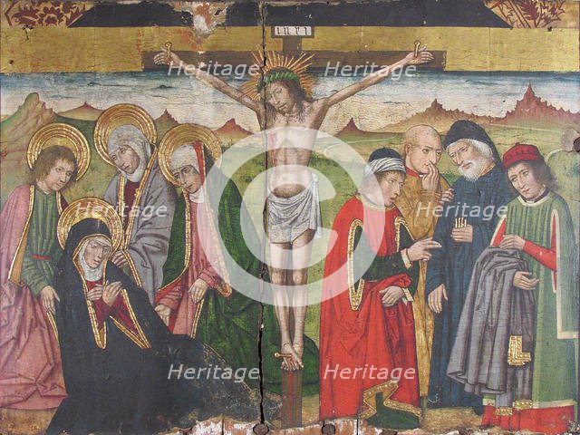 Panel with The Crucifixion from Retable, 15th century. Creator: Domingo Ram.