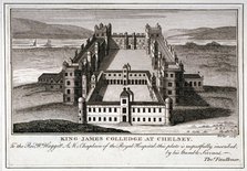 Bird's-eye view of King James's College, Chelsea, London, c1800.                                     Artist: John Barlow