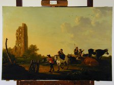 Landscape with Cattle and Figures, c1640-1690. Creator: Aelbert Cuyp.