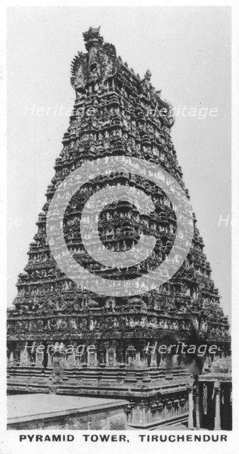 Pyramid Tower, Tiruchendur, Tamil Nadu, India, c1925. Artist: Unknown