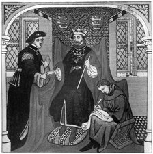 Edward III and the Earl of Flanders, 14th century, (1910). Artist: Unknown