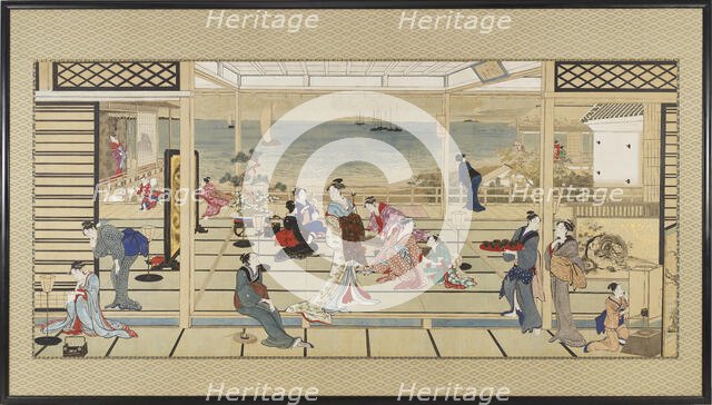 Moonlight Revelry at Dozo Sagami, Edo period, late 18th- early 19th century. Creator: Kitagawa Utamaro.