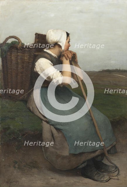 French Peasant Girl. Souvenir de Picardie. Creator: Hugo Salmson.