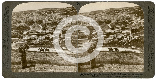 Nazareth, as seen from the north-east, Palestine, 1900.Artist: Underwood & Underwood