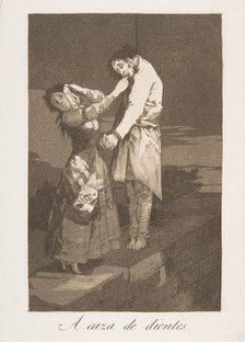 Plate 12 from 'Los Caprichos': Out hunting for teeth (A caza de dientes.), 1799. Creator: Francisco Goya.