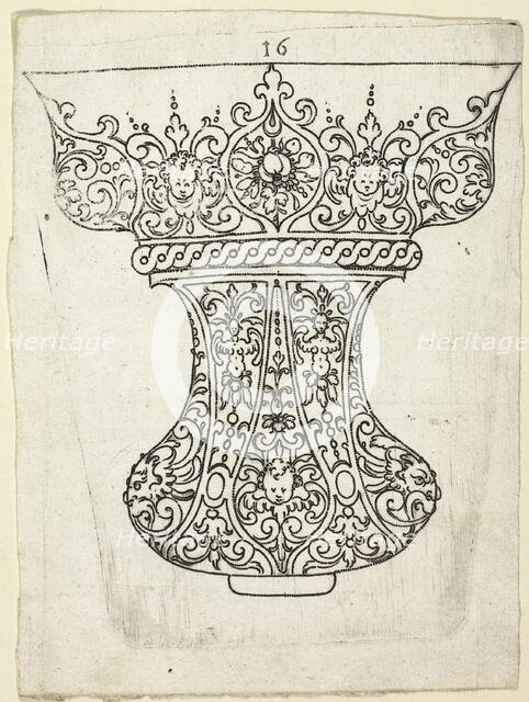 Plate 16, from XX Stuck zum (ornamental designs for goblets and beakers), 1601. Creator: Master AP.