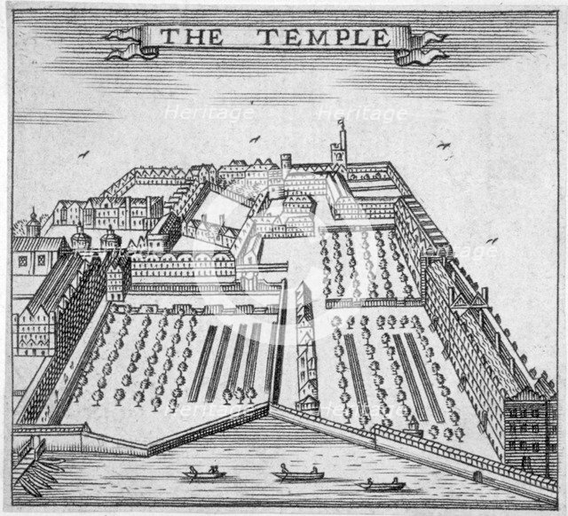 Temple, City of London, 1750.                                                 Artist: Anon