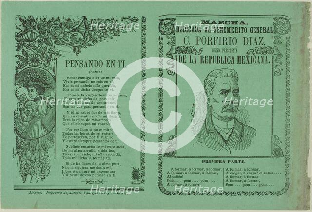 March Dedicated to General C. Porfirio Diaz, n.d. Creator: José Guadalupe Posada.