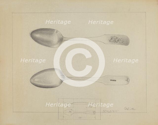 Silver Spoon, c. 1936. Creator: Charlotte Winter.