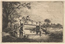 Two Anglers on a Bridge, 1647. Creator: Adriaen van Ostade.