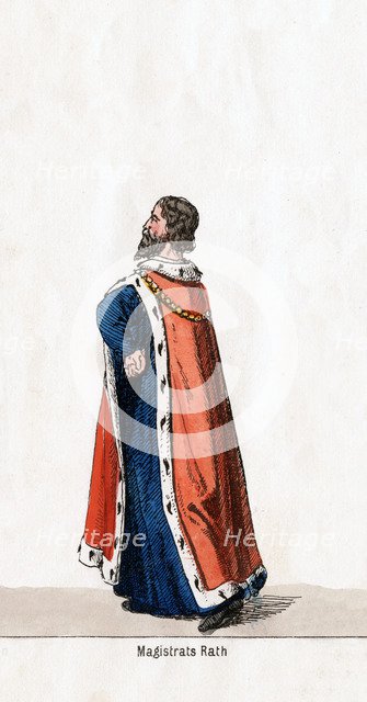 Magistrate, costume design for Shakespeare's play, Henry VIII, 19th century. Artist: Unknown