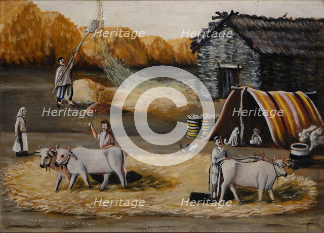 Threshing Floor. Creator: Pirosmani, Niko (1862-1918).