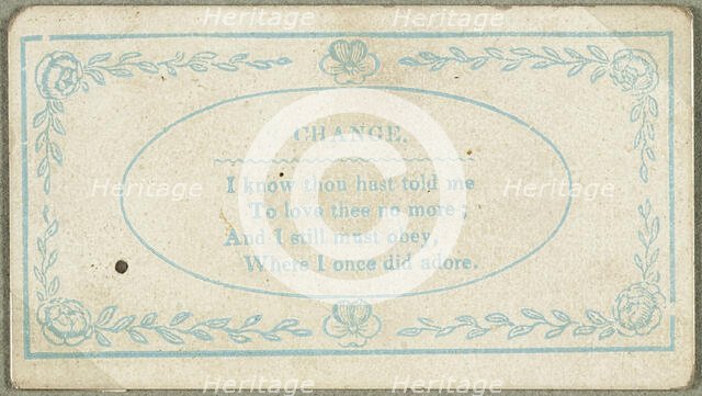 Change (valentine), c.1830. Creator: Unknown.