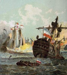'Defeat of the Dutch Fleet', 1666 (c1850s). Artist: Unknown