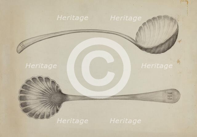 Silver Ladle, c. 1936. Creator: John R. Towers.