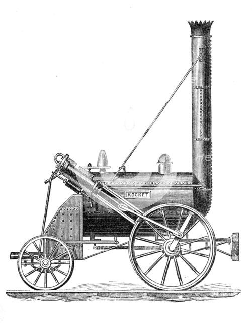 George Stephenson, Father of Railways: the Rocket, 1881. Creator: Unknown.
