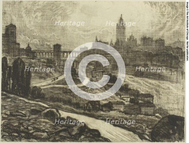 Approach to Segovia, c. 1903. Creator: Joseph J Pennell.