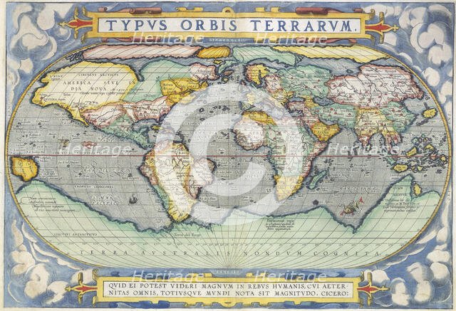 Ortelius' World Map, 1570. Creator: Abraham Ortelius.