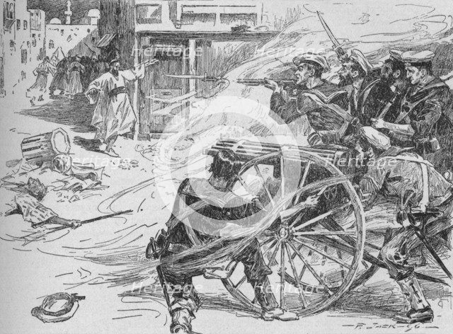 'Clearing the Streets of Alexandria', c1896, (1902). Artist: Unknown.