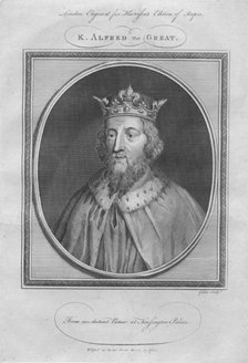 King Alfred the Great, 1785.  Artist: Anon.