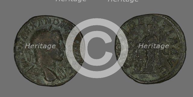 Sestertius (Coin) Portraying Emperor Severus Alexander, 232. Creator: Unknown.