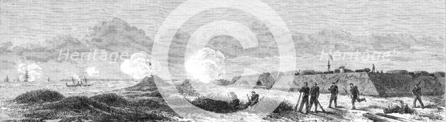 The War in America: Fort Fisher...the British steamer Hansa running the blockade..., 1864. Creator: Mason Jackson.