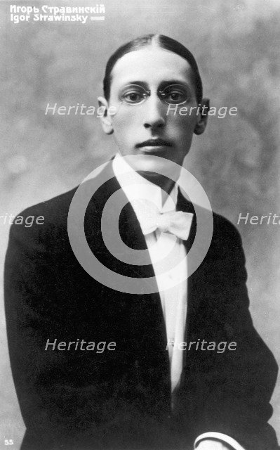 Igor Stravinsky, Russian-born composer, as a young man, c1900. Artist: Unknown