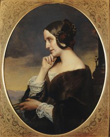 Portrait de Marie de Flavigny, comtesse d'Agoult (1805-1876), écrivain (sous le pseudonyme..., 1843. Creator: Henri Lehmann.