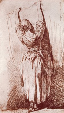 'Hanging up the Washing', 1913.Artist: Jean-Simeon Chardin