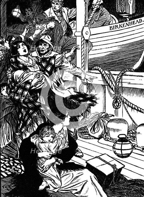 Loss of the troopship 'Birkenhead', South Africa, 1852 (early 20th century). Artist: Unknown