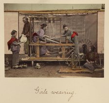 Girls Weaving, about 1873-1883. Creator: Shinichi Suzuki I.