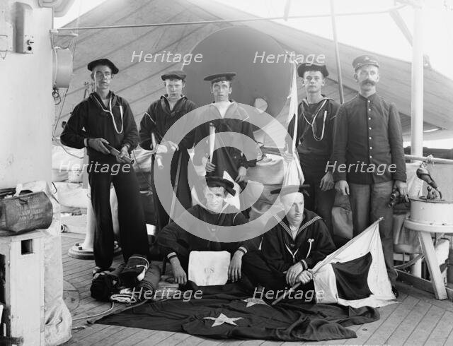U.S.S. Brooklyn, signal party, between 1896 and 1899. Creator: Unknown.
