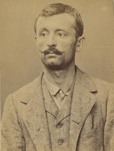 Pernin. François. 34 ans, né le 11/1/60 au Creuzot (Saône-et-Loire). Forgeron. Anarchiste...., 1894. Creator: Alphonse Bertillon.