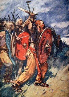 Battle of the Teutoburg Forest, Germany, 9 AD (1913). Artist: Arthur C Michael