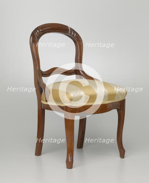 Balloon-back side chair from the home of Robert Smalls, 1875. Creator: Unknown.