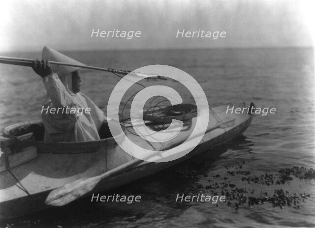 Ready for the throw-Nunivak, c1929. Creator: Edward Sheriff Curtis.