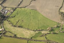 Medieval village earthworks and associated ridge and furrow earthworks, Gloucestershire, 2018. Creator: Damian Grady.