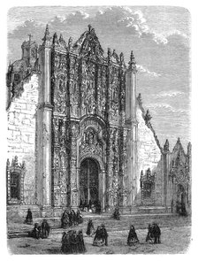 Entrance to the Cathedral of Mexico City, late 19th century. Artist: Unknown