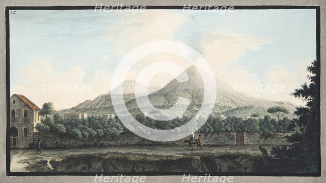 View of Mount Veusvius form the sea shore; at Resina, between Portici and Torre del Greco, 1776.