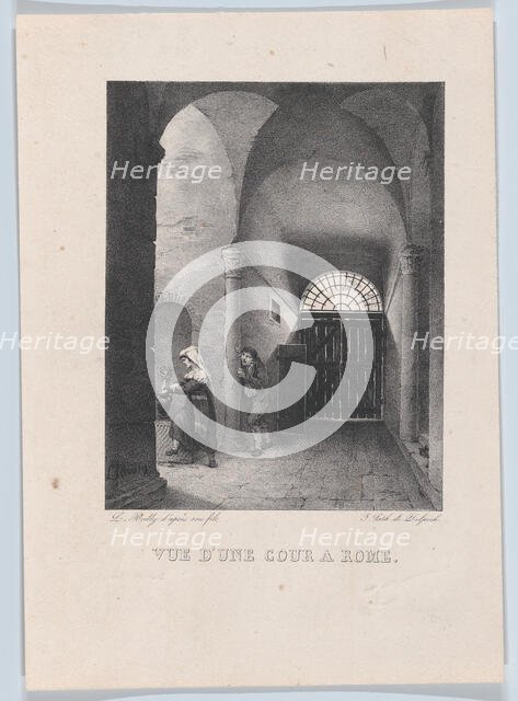 View of a Courtyard in Rome, 1826. Creator: Louis Leopold Boilly.