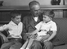 Twichell Mr., and sons, portrait photograph, 1925 Nov. 19. Creator: Arnold Genthe.