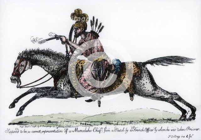 Mameluke chief, 1798.Artist: James Gillray